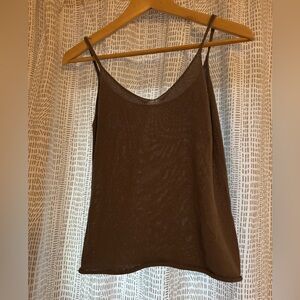 Zara Knit Gray Camisole Tank Top, XS